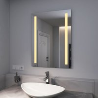 Led Badspiegel 80x60cm Badezimmerspiegel mit Warmweißer Beleuchtung - Emke von EMKE