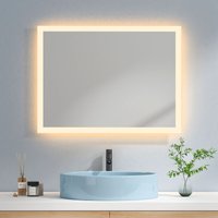 Led Badspiegel mit Beleuchtung Badezimmerspiegel Wandspiegel, Modell c, 60x80cm, Warmweißes Licht - Emke von EMKE