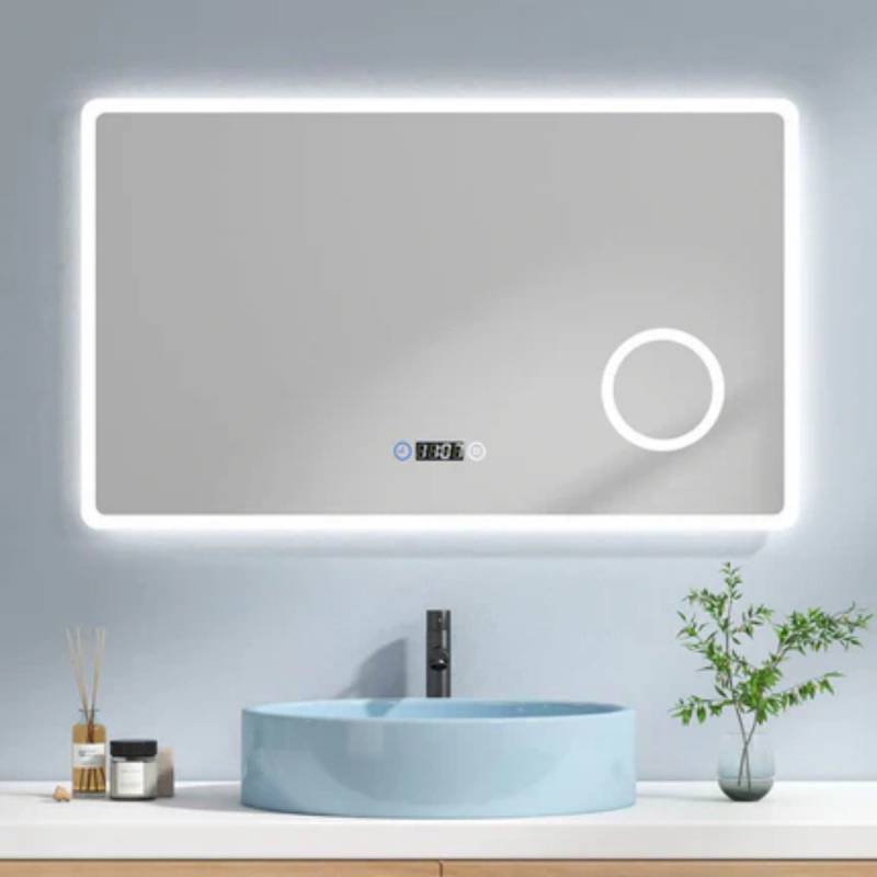 Rahmenloser LED-Spiegel mit Touch‑Bedienung von EMKE