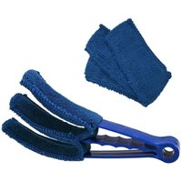 Staubwischer, Reinigungsbürste für Jalousien, Lamellen und Badheizkörper, waschbarer und herausnehmbarer Lamellenreiniger Staubwedel (Blau) - Emke von EMKE