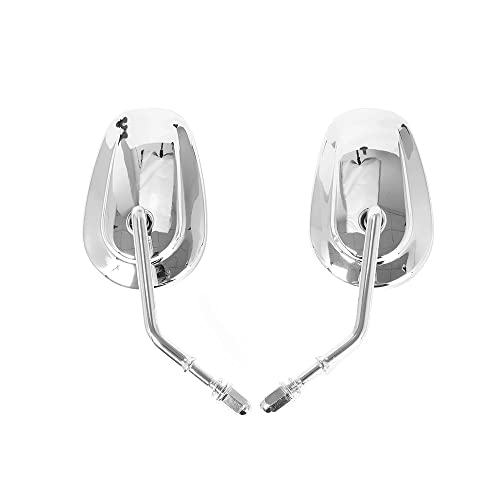 EMLEVO Für Harley Davidson Heritage Softail Classic FLSTC 1988-2017 Motorrad CNC Aluminium Schwarz Oval Rückspiegel Universal 8MM 10MM Seitenspiegel Spiegel (Farbe : Silber) von EMLEVO