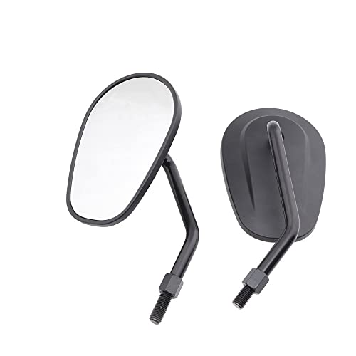 EMLEVO Für Harley Davidson Street Bob FXDB 2007-2017 Motorrad CNC Aluminium Schwarz Oval Rückspiegel Universal 8MM 10MM Seitenspiegel Spiegel (Farbe : Schwarz 1) von EMLEVO