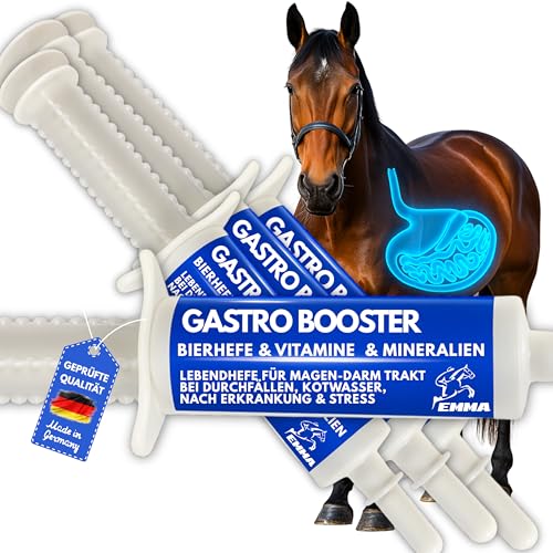 Bierhefe Pferd 4x30ml Magen Darm Booster Pferd - Probiotika Darmsanierung, Vitamin E Pferd I Hefekulturen Darmflora Aufbau Magen-Darm-Trakt I nach Kolik Kotwasser Durchfall Stoffwechsel Pferd von EMMA