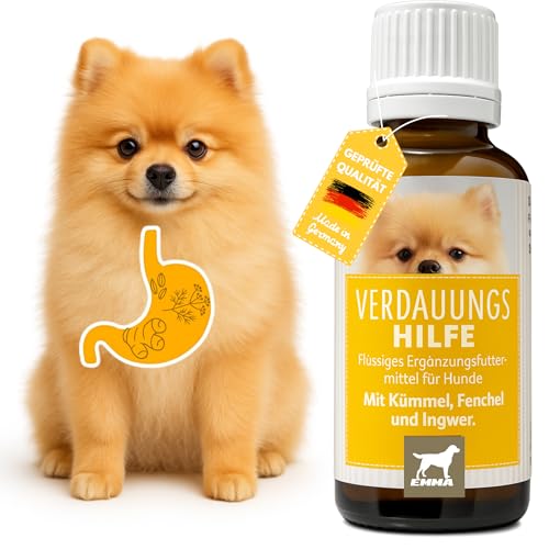 Darmkur Hund Kräuter Aktiv Tropfen + Kümmel I Erste Hilfe Verdauung - Magen-Darm Darmflora Hund I Aufbaufutter Hund - Durchfall Hund Blähungen I Darmsanierung I Appetitanreger für Hunde 30ml von EMMA