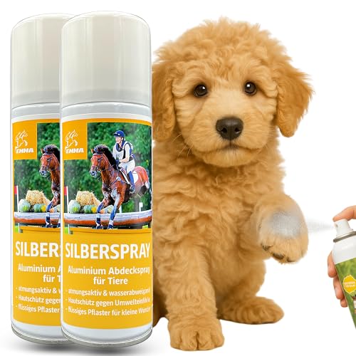 EMMA Wund Silberspray für Hund Katze Pferd 2x0,2L Sprühpflaster Schutz bei Wunder Haut Wundversorgung I Wundspray Hund I Silber Spray bei Ekzem Mittel Gegen Juckreiz Mauke Pferde Wundheilung von EMMA
