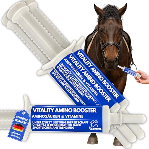 EMMA Amino Vitamin Paste I Aminosäuren Pferd mit L Carnitin Vitamin E Pferd I Vitaminpaste Aminosäuren komplex Muskelaufbau Pferde I Regeneration Muskeln alternativ Muskel Protein Pulver Pferde 4St EMMA Amino Vitamin Paste I Aminosäuren Pferd mit L Carnitin Vitamin E Pferd I Vitaminpaste Aminosäuren komplex Muskelaufbau Pferde I Regeneration Muskeln alternativ Muskel Protein Pulver Pferde 4St von EMMA
