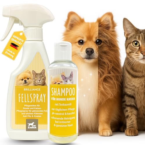 Shampoo & Fellpflege Spray Hund Katze 2x250ml Hundeshampoo & Entfilzungsspray für Hunde Katzen Anti Filz Spray gegen Verfilzungen für Langhaar Fell Haare I Fellspray Hund Zum Entfilzen Kämmen Pflege Shampoo & Fellpflege Spray Hund Katze 2x250ml Hundeshampoo & Entfilzungsspray für Hunde Katzen Anti Filz Spray gegen Verfilzungen für Langhaar Fell Haare I Fellspray Hund Zum Entfilzen Kämmen Pflege von EMMA