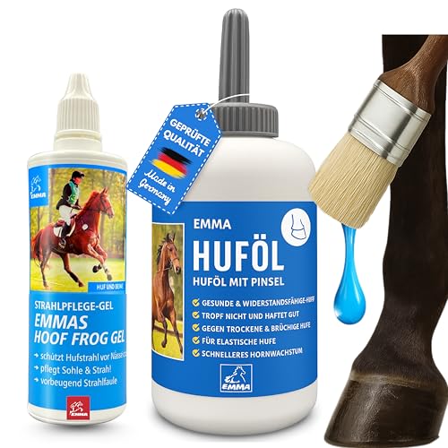 EMMA Huföl Pferd & Strahlpflege Pferd 0,5L 120ml Huffett Pferde I Hufpflege für Pferde Hufe & Strahl für trockene Hufe I Huffestiger Pferd I Hufsalbe I Huf Öl Strahlfäule Mittel Hufwachstum EMMA Huföl Pferd & Strahlpflege Pferd 0,5L 120ml Huffett Pferde I Hufpflege für Pferde Hufe & Strahl für trockene Hufe I Huffestiger Pferd I Hufsalbe I Huf Öl Strahlfäule Mittel Hufwachstum von EMMA