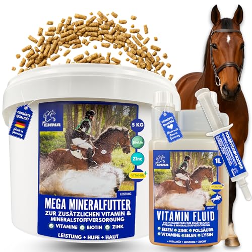 Mineralfutter Pferde + Vitamin b Pferd • Biotin Zink Selen Bierhefe Pferd • Zusatz Pferdefutter + Mangan Magnesium Pferd + Paste + Liquid • Vitamin b komplex Fell Fellwechsel Huf Haut Haar 5Kg1L30ml Mineralfutter Pferde + Vitamin b Pferd • Biotin Zink Selen Bierhefe Pferd • Zusatz Pferdefutter + Mangan Magnesium Pferd + Paste + Liquid • Vitamin b komplex Fell Fellwechsel Huf Haut Haar 5Kg1L30ml von EMMA
