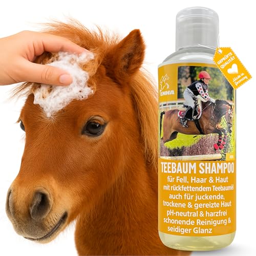 Emma Teebaum Shampoo Pferdeshampoo für Pferde Hund mit Tea Tree Oil 0,25l Anti Schuppen Shampoo pH-Neutral I Pflege glänzendes Haar I Hundeshampoo mit Teebaumöl gegen Juckreiz für gereizte Haut Fell von EMMA