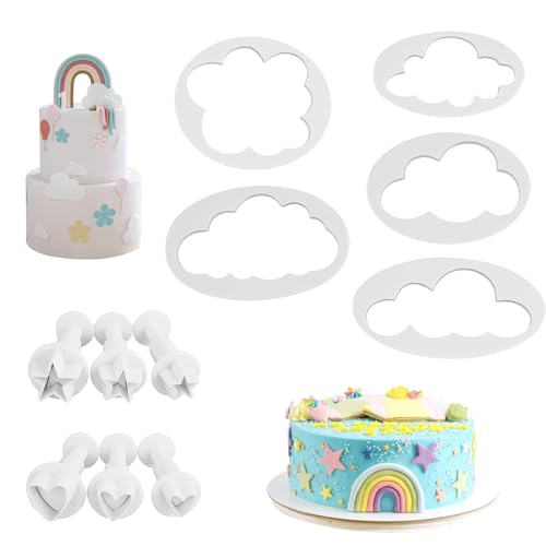 11 Stück Ausstecher Fondant Keksausstecher Wolkenausstechform Kinder Cloud Cookies Fondant Kuchenschneider DIY Kuchen Fondant Cookies Fondant Deko für Backraum Keks Fondant Geburtstag von EMMALOUISESMITH