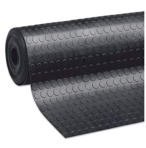 Rutschfester Gummi-Teppich, Meterware, Höhe 120 cm, Dicke 3 mm, schwarz, robust, auf Maße, Modell Modell von emmevi