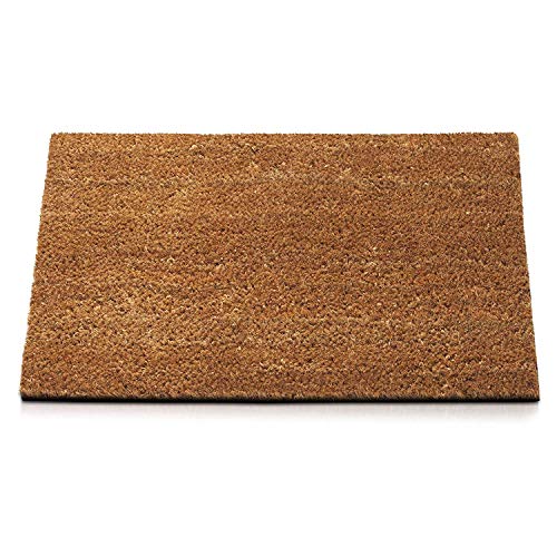 Fußmatte Kokosnuss natur 30 x 80 cm Rückseite aus rutschfestem Gummi für den Außenbereich von emmevi