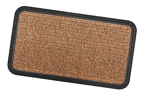 Rutschfeste Fußmatte, robust, saugfähig, gummiert, Modell WEST 40 x 70 cm, Beige von emmevi