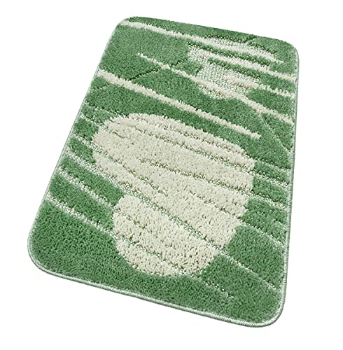 emmevi Badezimmerteppich, Herz, weich, rutschfest, weich, für Duschabzüge, Modell: Lilie (C) 60 x 120 cm, Grün von emmevi