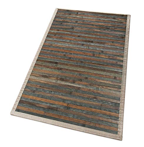 emmevi Bambus-Teppich aus Holz, grau, Stein, Küche, Bad, Tischset, Modell Bambus, 50 x 225 cm, Taupe von emmevi