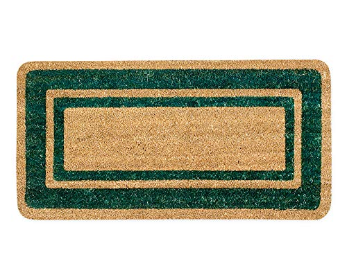 emmevi Fußmatte aus Kokosnuss, für den Außenbereich, für den Eingangsbereich, rutschfest, rutschfest, Modell Coco, Rand 40 x 80 cm, Grün von emmevi