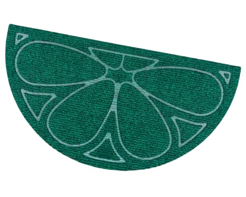 emmevi Fußmatte für Eingangstür, weich, saugfähig, rutschfest, Modell ELBA SEMILUNA grün von emmevi
