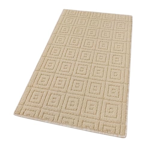 emmevi Teppich für Küche, 3D, rutschfest, einfarbig, waschbar, weich, saugfähig, Modell EVITA 57 x 145 Beige von emmevi