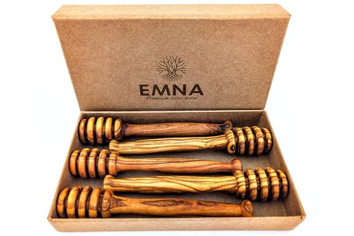 EMNA - 5er Set Honiglöffel 12 cm aus Olivenholz | Exklusive Geschenkbox mit Echtheitszertifikat | Edelholz Handarbeit | Geschenkidee für Weihnachten Geburtstag Muttertag Vatertag Ostern EMNA - 5er Set Honiglöffel 12 cm aus Olivenholz | Exklusive Geschenkbox mit Echtheitszertifikat | Edelholz Handarbeit | Geschenkidee für Weihnachten Geburtstag Muttertag Vatertag Ostern von EMNA