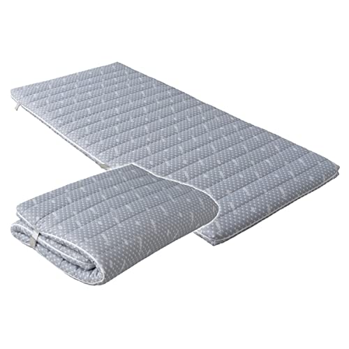 EMOOR Faltbare Hybrid-Futonmatratze 90 x 195 cm, Hochelastischer Urethanschaum 150N Mit Waschbarem, Gepolstertem Bezug, Tatami-Boden-Schlafmattenauflage, Grau von EMOOR