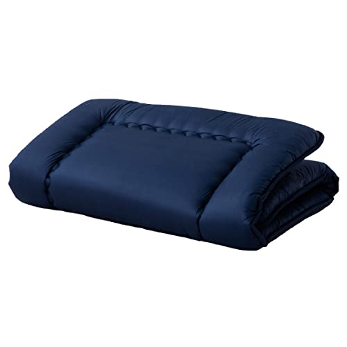 EMOOR Japanische Faltbarer Futon Matratze für Tatami, 100 x 210 cm, Hergestellt in Japan, Marineblau, Bodenmatratze Baumwolle von EMOOR