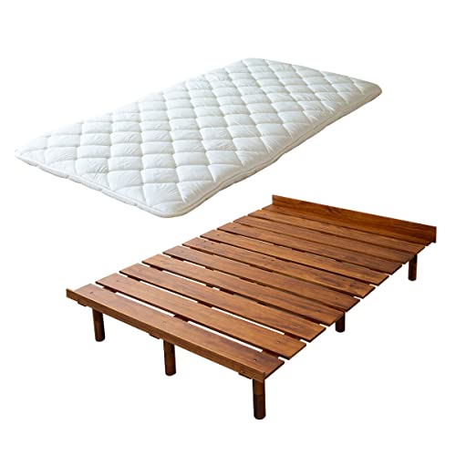 EMOOR Japanische Futon-Matratze CLASSE und Futonbett OSMOS Set 140 x 200 cm, Retro-Braun, 3 Höhen, verstellbar, einfach zu montieren, Japanisches Schlafbett Tatami-Matte Holzlatten-Bett Palettenbett EMOOR Japanische Futon-Matratze CLASSE und Futonbett OSMOS Set 140 x 200 cm, Retro-Braun, 3 Höhen, verstellbar, einfach zu montieren, Japanisches Schlafbett Tatami-Matte Holzlatten-Bett Palettenbett von EMOOR