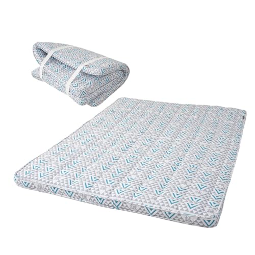 EMOOR Japanische Gepolsterte Futon Matratze Machi 160 x 202 cm Triangle-Grau (Shinsengumi Makoto), Urethan und Polyester (Fest) Zwickel Faltbar Speicherbar Gästebett Tatami-Matte von EMOOR