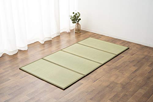 EMOOR Japanische Tatami Matte, 140 x 200cm, Natürliches Igusa Binsengras (Ungefärbt), Faltbare Igusa-Matratze, Japanische Futon Boden schlafen Area Teppich Meditation Yoga Zen von EMOOR