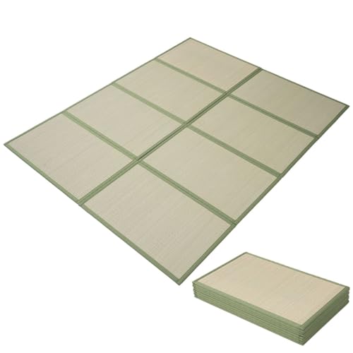 EMOOR Japanische Tatami Matte 140 x 200cm Natürliches Igusa Binsengras (Ungefärbt), Faltbare Igusa-Matratze Japanische Futon Boden Schlafen Area Teppich Meditation Yoga Zen von EMOOR