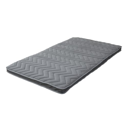 EMOOR Japanische Wollmischung Gepolsterte Futonmatratze GOMA 140 x 202 cm Grau (Fest), Urethan Zwickel Faltbar Speicherbar Gästebett Tatami-Matte von EMOOR