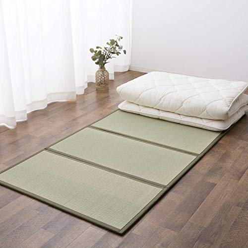 EMOOR Japanische Futon Matratze CLASSE 140 x 200 cm und Faltbare Tatami Matte (Igusa Matratze) Set, Faltbar Schlaf Traditionelle Boden Bett Pad Baumwolle von EMOOR