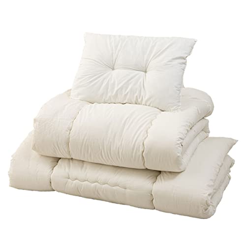 EMOOR Japanisches Futon Set (Matratze, Bettdecke und Kissen), 95 x 195 cm, Hergestellt in Japan, Bodenmatratze Baumwolle von EMOOR