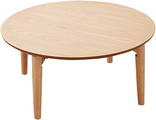 EMOOR Klapptisch Holz, Klein-Rund Naturfarben, Couchtish Tatami Tisch von EMOOR