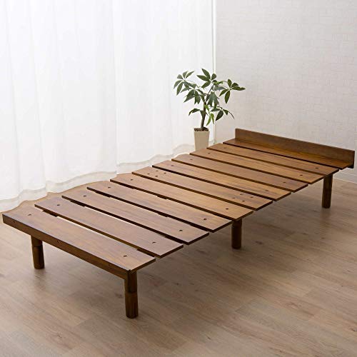 EMOOR Futonbett OSMOS 97 x 200cm für Japanische Futon-Matratze, Höhenverstellbar (5/18/31cm), Retro-Braun, Tatami Natürlich Kiefern Holzmöbel Japanischer Stil Massives Holzbett Palettenbett von EMOOR