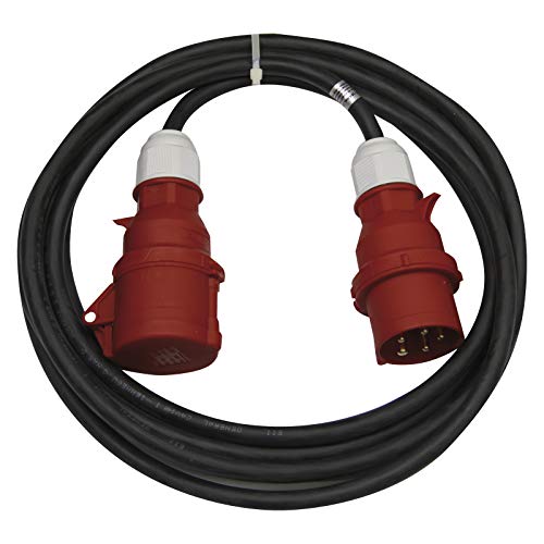 CEE-Verlängerungskabel 5-polig Stecker / 10m / 5X 16 A / 400V / 3 Phasen / 2,5 mm / IP44 / schwarz von EMOS