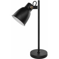 Design Schreibtischlampe julian aus Metall, E27-Fassung ohne Birne, mit Netzteil und verstellbarem Schirm und 150 cm Kabel, schwarz, Z7621B - Emos von EMOS