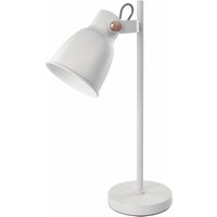 Design Schreibtischlampe julian aus Metall, E27-Fassung ohne Birne, mit Netzteil und verstellbarem Schirm und 150 cm Kabel, weiß, Z7621W - Emos von EMOS