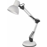 Design Schreibtischlampe mit Gelenkarm lucas, E27-Fassung, Metall Nachttischlampe mit Netzkabel, weiß, Z7609W - Emos von EMOS