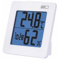 Emos - Digitales Thermometer und Hygrometer, Innenthermometer mit Uhr, Wecker mit Snooze und Kalender , E0114 von EMOS