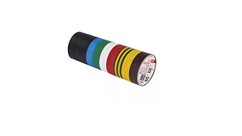EMOS 15/10 Mix Isolierband PVC 15 mm/10M-Farbmix 10 St von EMOS