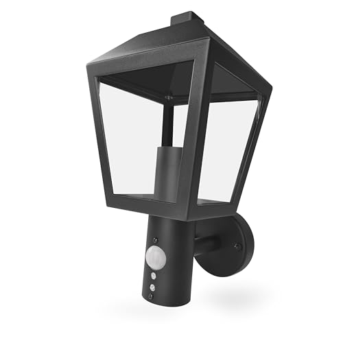 EMOS - Außen-Wandleuchte ADENIA mit Sensor für Haus und Garten mit E27 Fassung - wasserdichte Gartenbeleuchtung mit Bewegungsmelder für E27-Birne - Leuchtkörper mit Aluminium-Gehäuse zur Wandmontage von EMOS