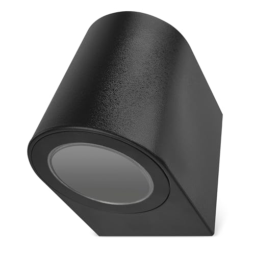 EMOS - Außen-Wandleuchte OCULUS für Haus und Garten mit 1x GU10-Fassung - wasserdichte Gartenbeleuchtung für 1x Reflektor-Birne max. 35 W - Leuchtkörper mit Kunststoff-Gehäuse zur Wandmontage von EMOS