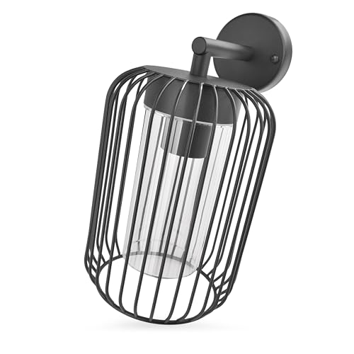 EMOS - Außen-Wandleuchte SALVIA für Haus und Garten mit E27 Fassung - wasserdichte Gartenbeleuchtung für E27-Birne max. 15 W - Leuchtkörper mit Gehäuse aus Stahl zur Wandmontage von EMOS