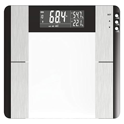 EMOS EV104 Digitale Personenwaage mit BMI und Memory Funktion, Waage / Gewichtswaage / Körperfettwaage, Digitalwaage aus Sicherheitsglas, misst Körperfett, Muskelmasse, Wasser Batterien mitgeliefert EMOS EV104 Digitale Personenwaage mit BMI und Memory Funktion, Waage / Gewichtswaage / Körperfettwaage, Digitalwaage aus Sicherheitsglas, misst Körperfett, Muskelmasse, Wasser Batterien mitgeliefert von EMOS