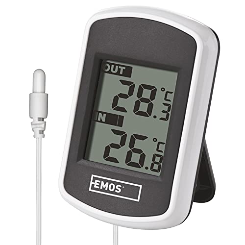 EMOS Digitales Aussen- und Innen-Thermometer mit Kabelfühler, kabelgebunden, batteriebetrieben EMOS Digitales Aussen- und Innen-Thermometer mit Kabelfühler, kabelgebunden, batteriebetrieben von EMOS