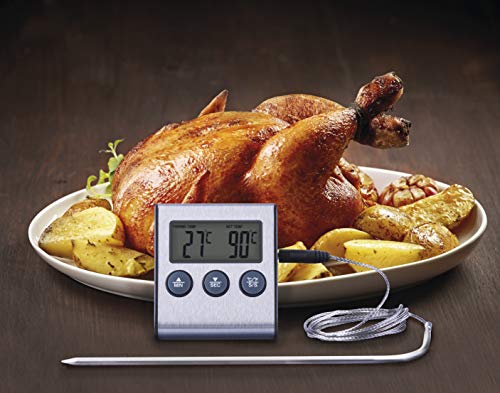 EMOS Küchentimer mit Grillthermometer/Kochthermometer/Fleischthermometer + Sonde 1, 4 M von EMOS