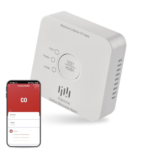 EMOS GoSmart - Smart Home CO-Melder - WiFi - optischer und 85dB Alarm - batteriebetrieben - Wandmontage - TUYA, SmartLife kompatibel - 10 Jahre Lebensdauer - inkl. Batterie - weiß von EMOS