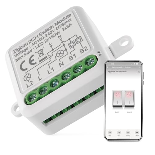 EMOS GoSmart Lichtschalter-Modul/Zigbee Smart Switch mit App, Unterputz Relais-Schalter zur Fernsteuerung, Sprachsteuerung der Beleuchtung mit Alexa & Google Home, für Doppelschalter EMOS GoSmart Lichtschalter-Modul/Zigbee Smart Switch mit App, Unterputz Relais-Schalter zur Fernsteuerung, Sprachsteuerung der Beleuchtung mit Alexa & Google Home, für Doppelschalter von EMOS