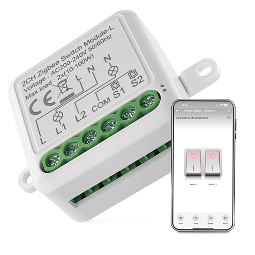 EMOS GoSmart Lichtschalter-Modul/Zigbee Smart Switch mit App, Unterputz Relais-Schalter zur Fernsteuerung, Sprachsteuerung mit Alexa & Google Home, für Doppelschalter, kein Nullleiter notwendig EMOS GoSmart Lichtschalter-Modul/Zigbee Smart Switch mit App, Unterputz Relais-Schalter zur Fernsteuerung, Sprachsteuerung mit Alexa & Google Home, für Doppelschalter, kein Nullleiter notwendig von EMOS